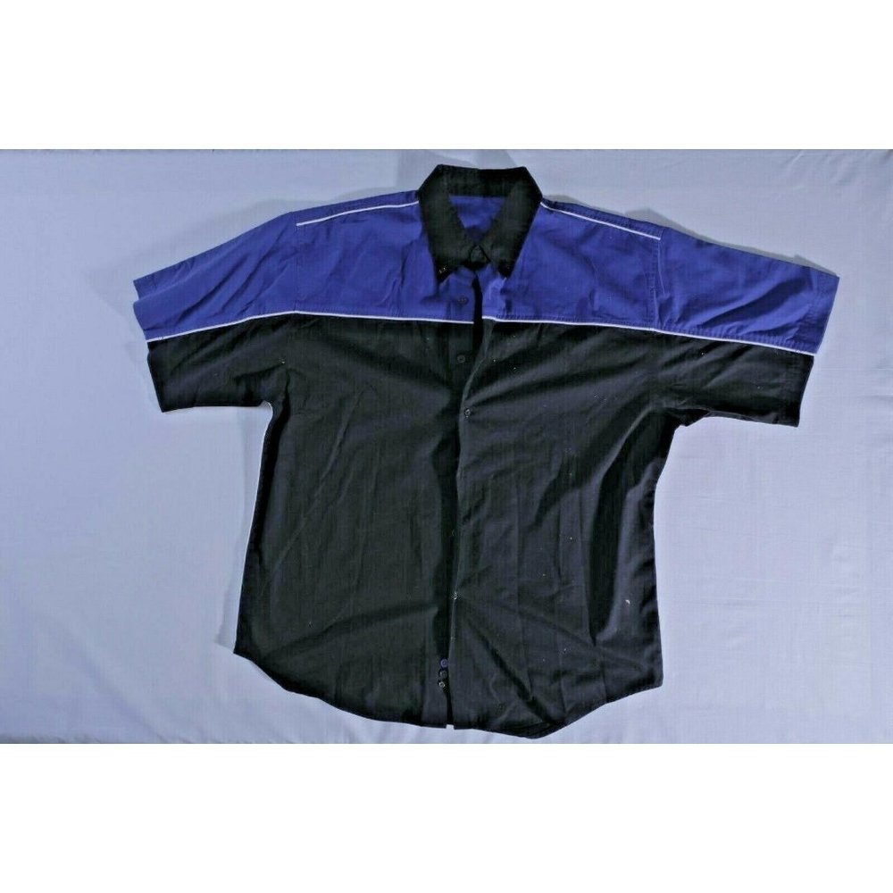 Mens Short Sleeve Button Front Bowling Shirt  See